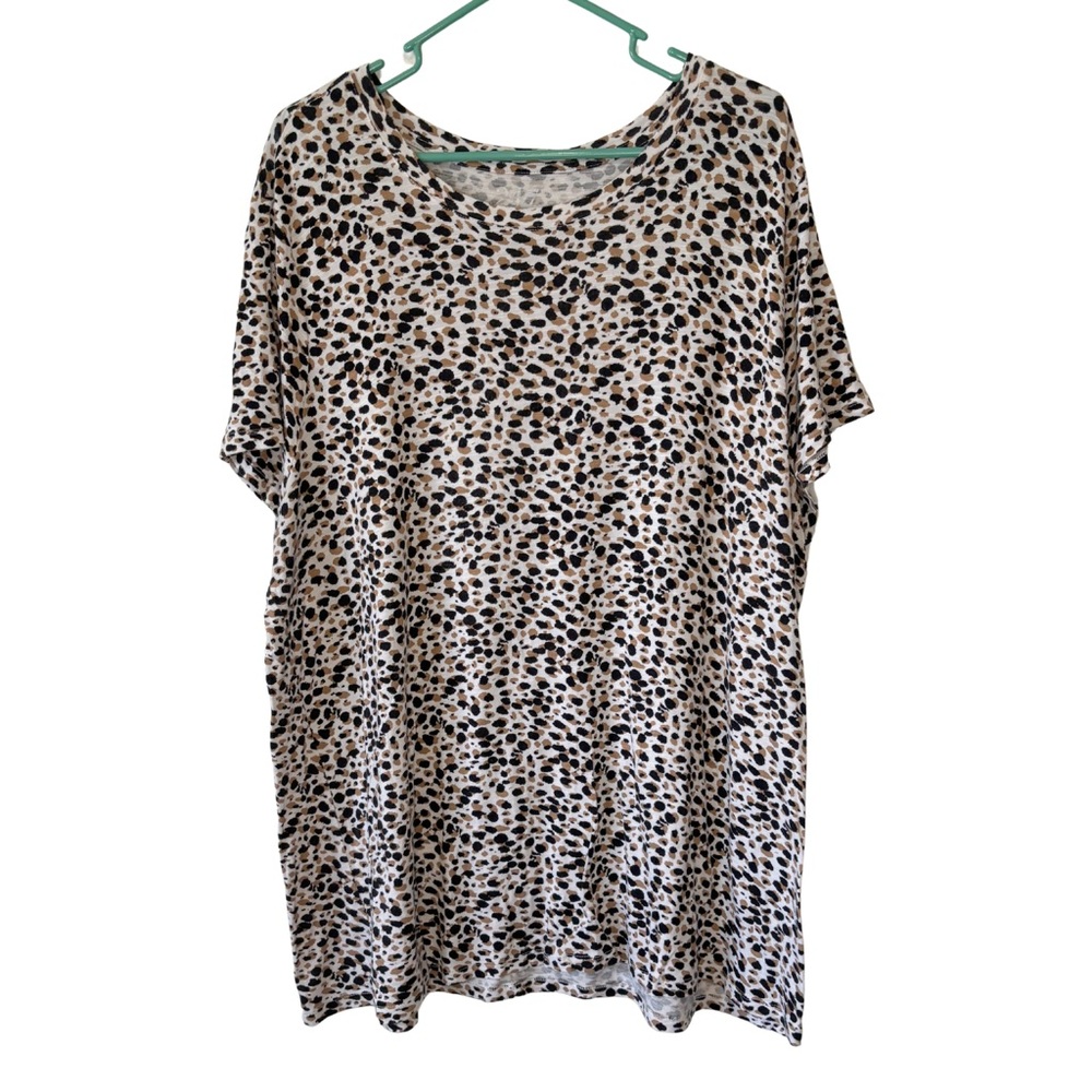 3/$20 Maurices Black & Tan Print Shirt Sleeve Tunic
